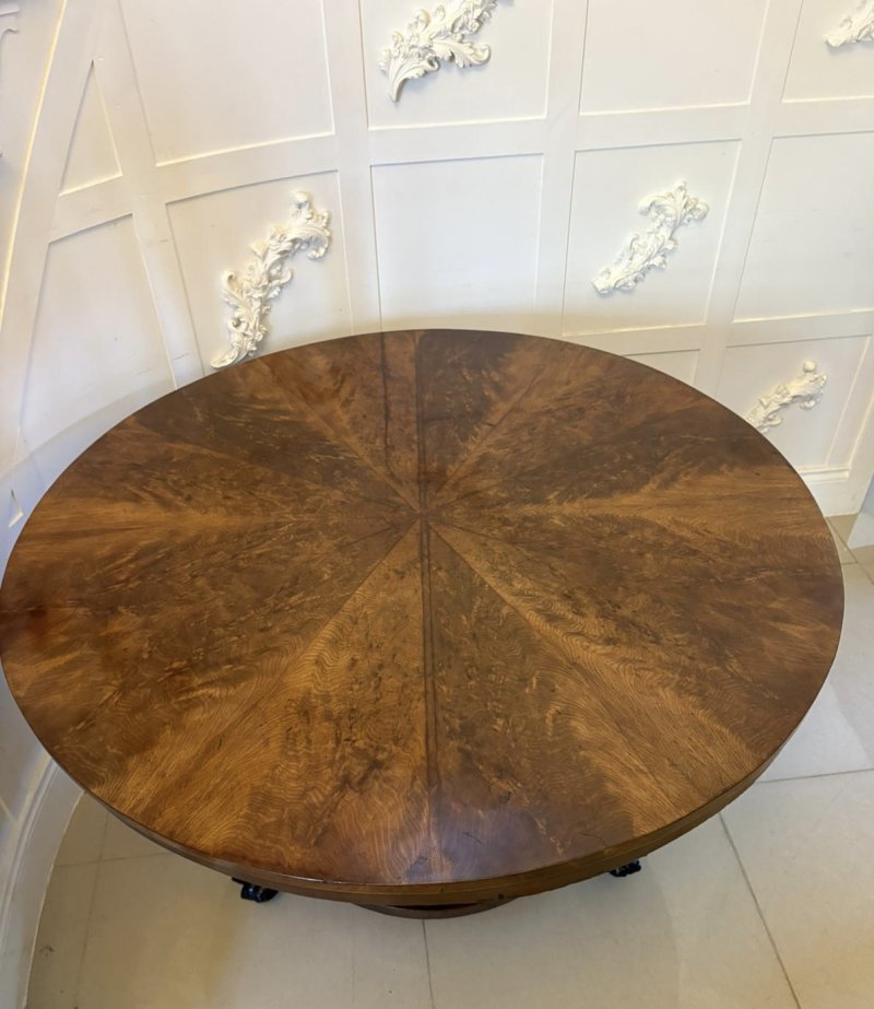 Antique Victorian Quality Flared Mahogany Segmented Circular 6 Seater Dining Table - Image 5
